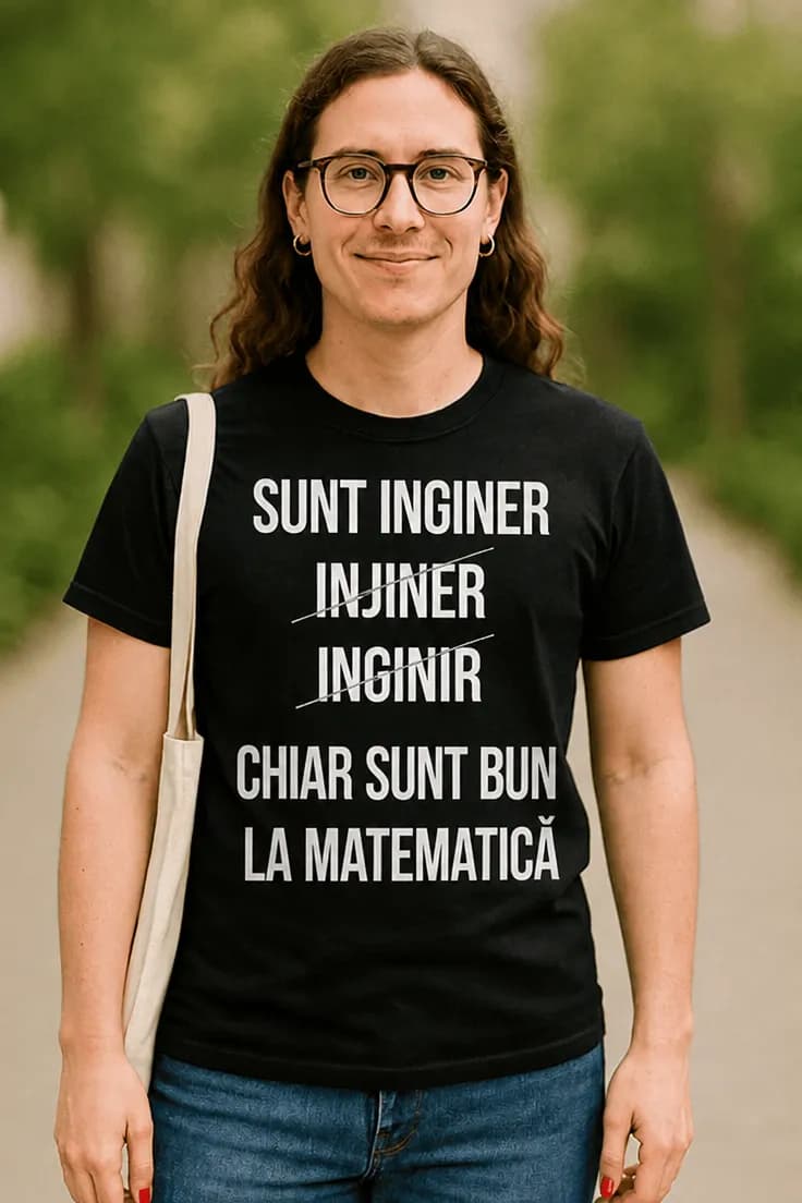 Tricou amuzant Bun la matematică - SUNT INGINER