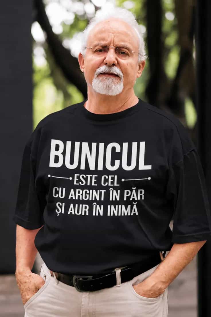 Tricou amuzant Bunic cu inimă de aur - BUNICUL