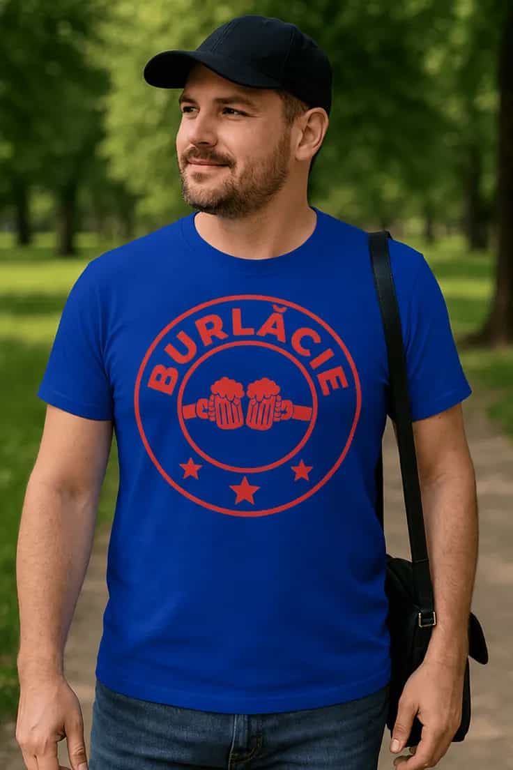 Tricou amuzant Burlăcie cu bere - BURLĂCIE