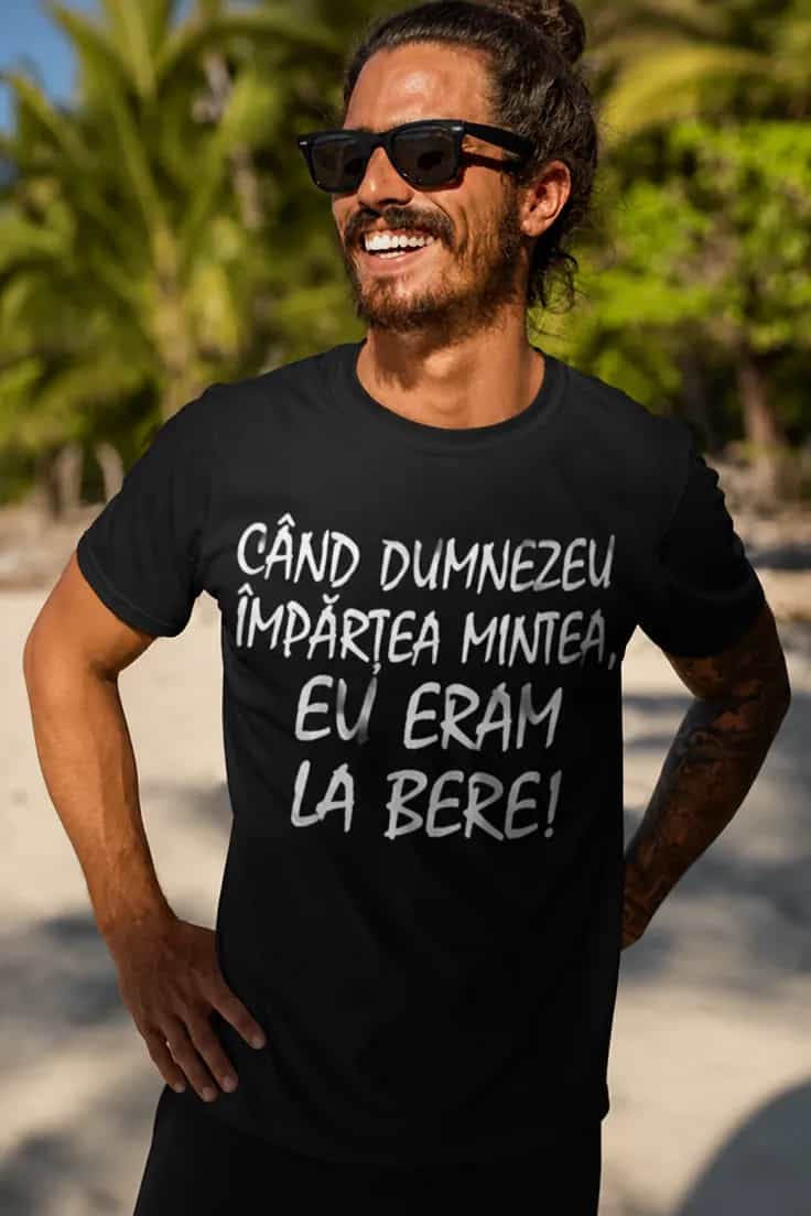 Tricou amuzant Când Dumnezeu împărțea mintea
