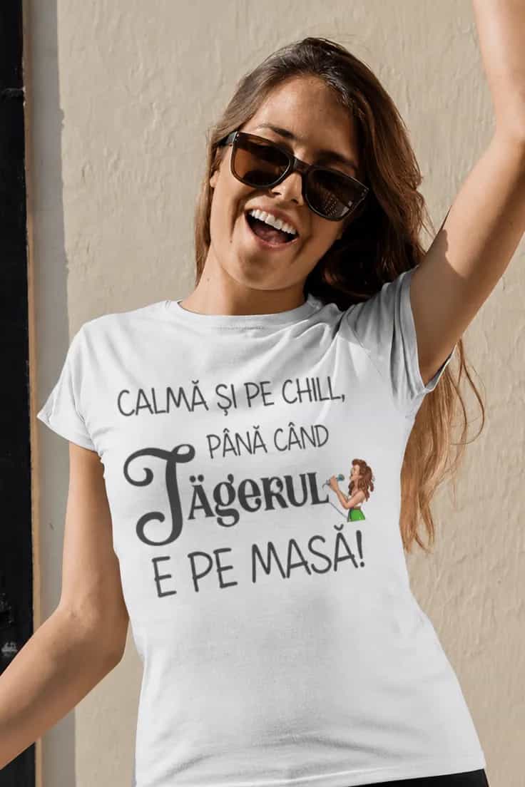 Tricou amuzant Calmă până apare Jägerul