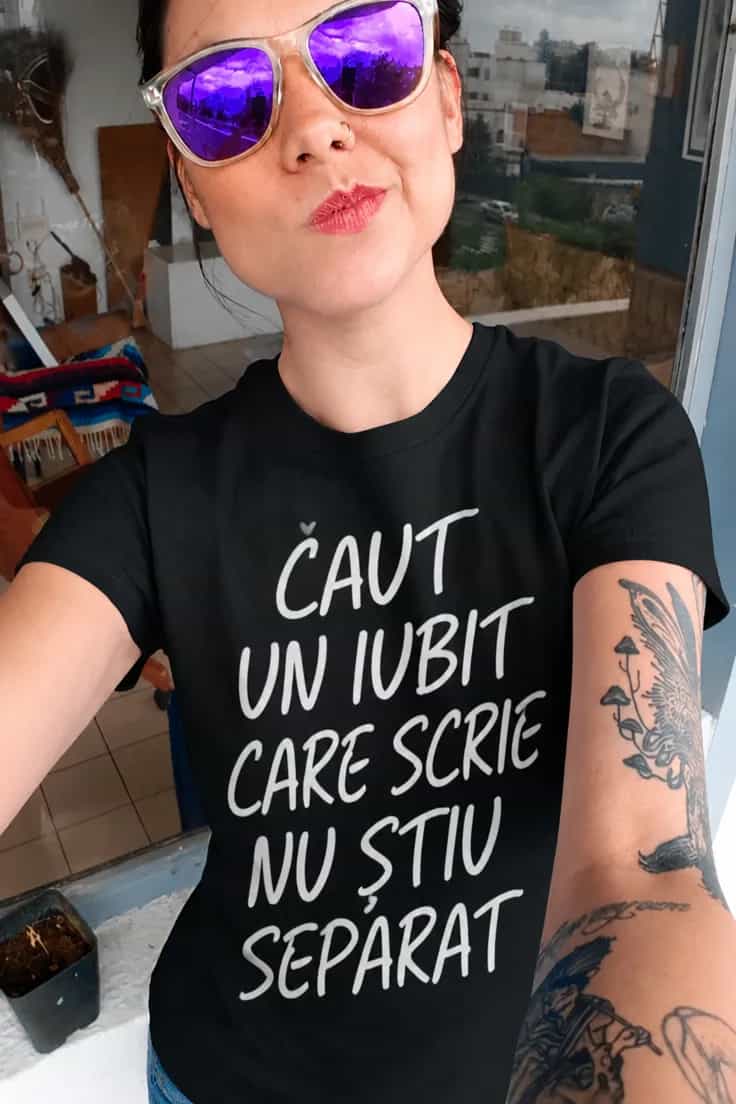 Tricou amuzant Caut iubit – CAUT UN IUBIT