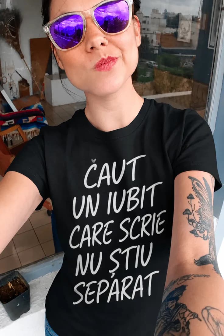 Tricou amuzant Caut iubit – CAUT UN IUBIT
