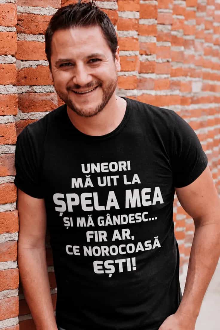 Tricou amuzant Ce norocoasă ești cu nume personalizat
