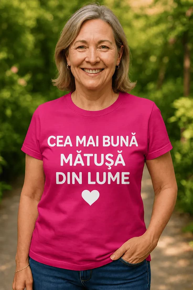 Tricou amuzant Cea mai bună mătușă – DIN LUME