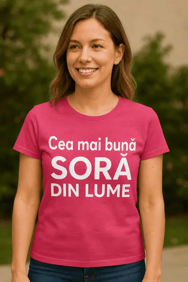 Tricou amuzant Cea mai bună soră - DIN LUME