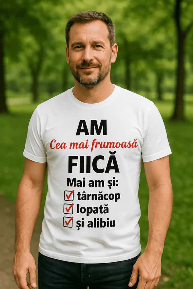 Tricou amuzant Cea mai frumoasă fiică | AM Cea mai
