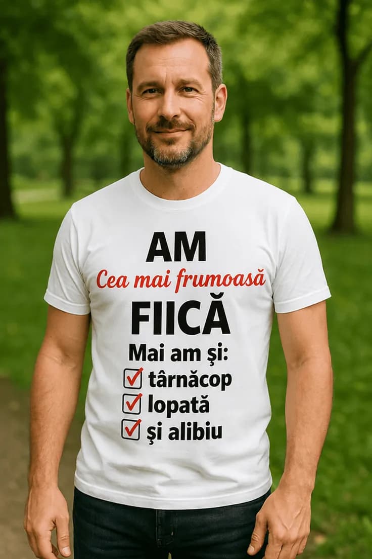 Tricou amuzant Cea mai frumoasă fiică | AM Cea mai