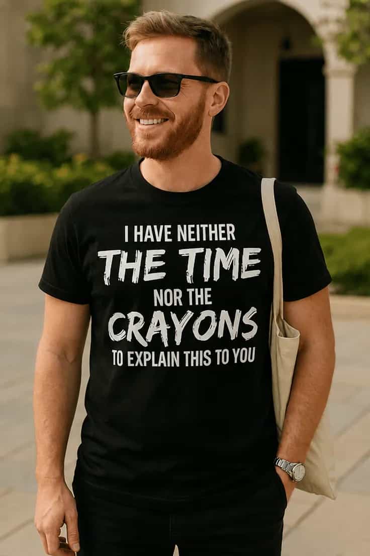 Tricou amuzant Creioane și explicații | I HAVE NEI