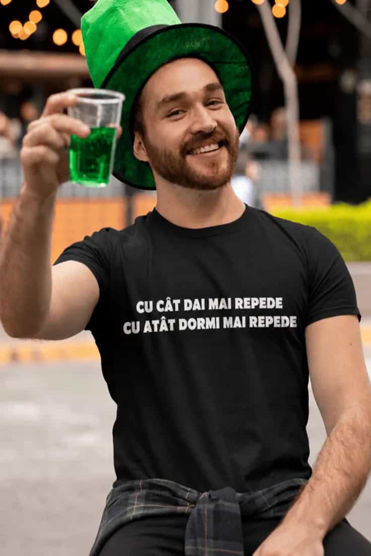 Tricou amuzant Cu cât dai mai repede
