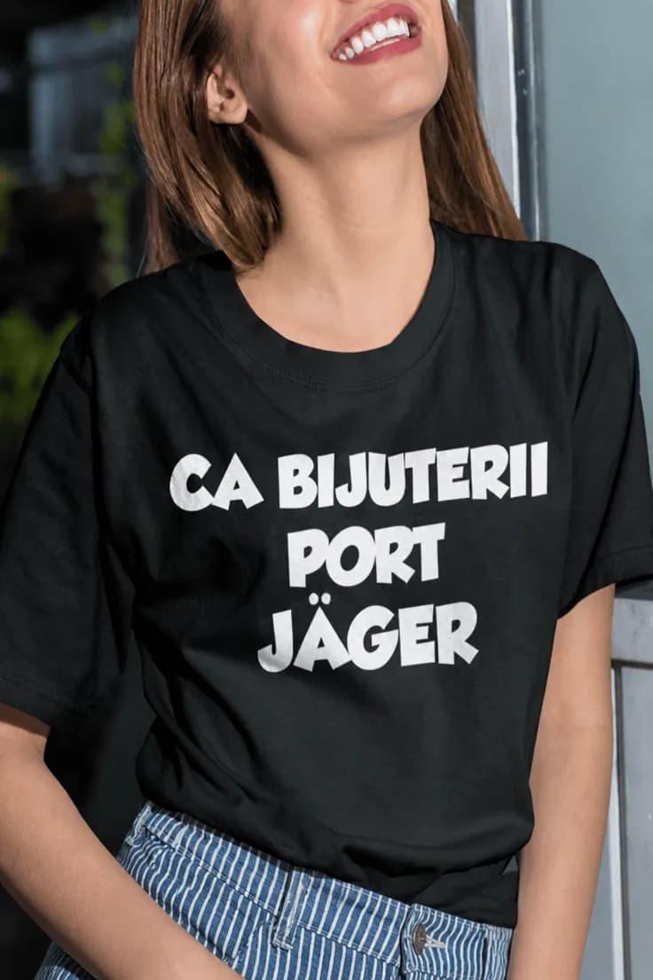 Tricou amuzant Cu Jäger în loc de bijuterii