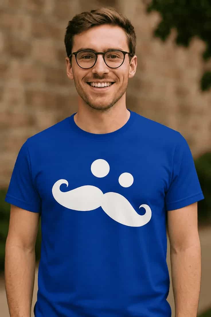 Tricou amuzant cu mustață