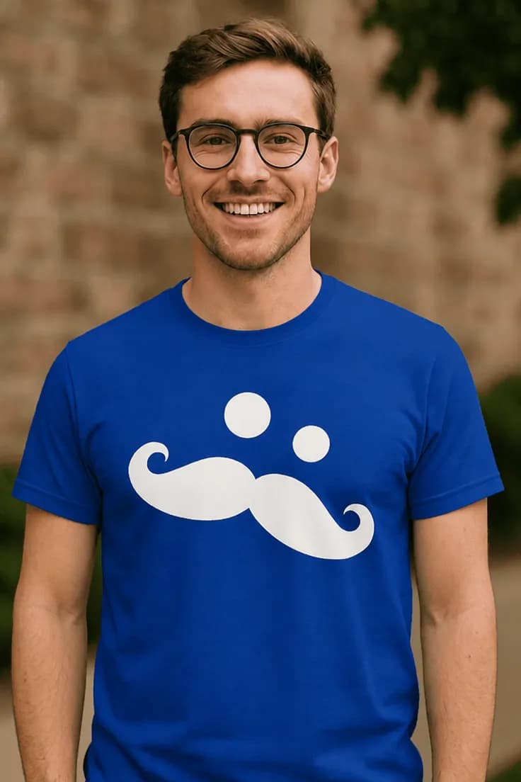 Tricou amuzant cu mustață
