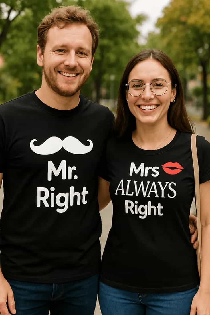 Tricou amuzant Cuplu always right - Mr. Mrs