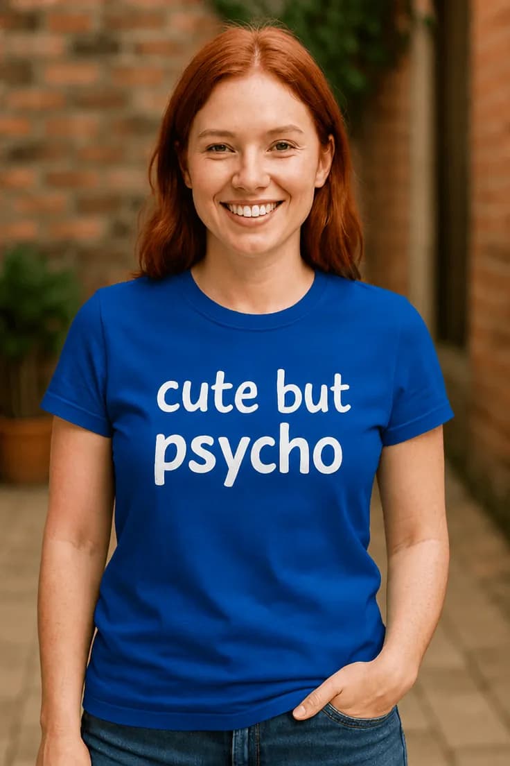 Tricou amuzant Cute but psycho