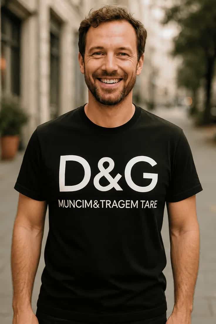 Tricou amuzant D și G muncim tare - D&G MUNCIM&TRAGEM TARE