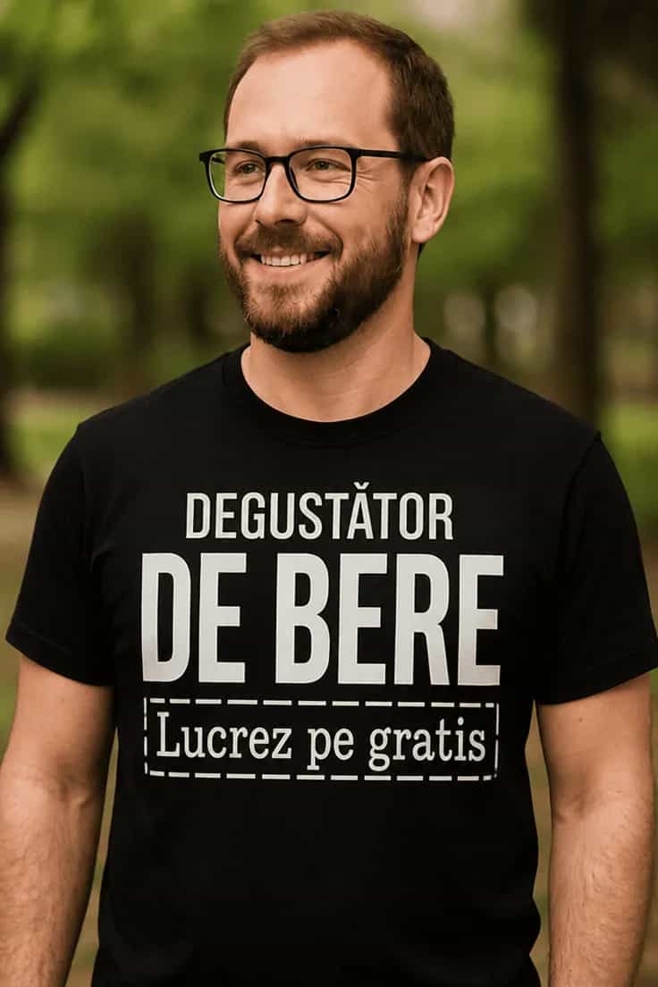 Tricou amuzant Degustător de bere | Lucrez pe gratis