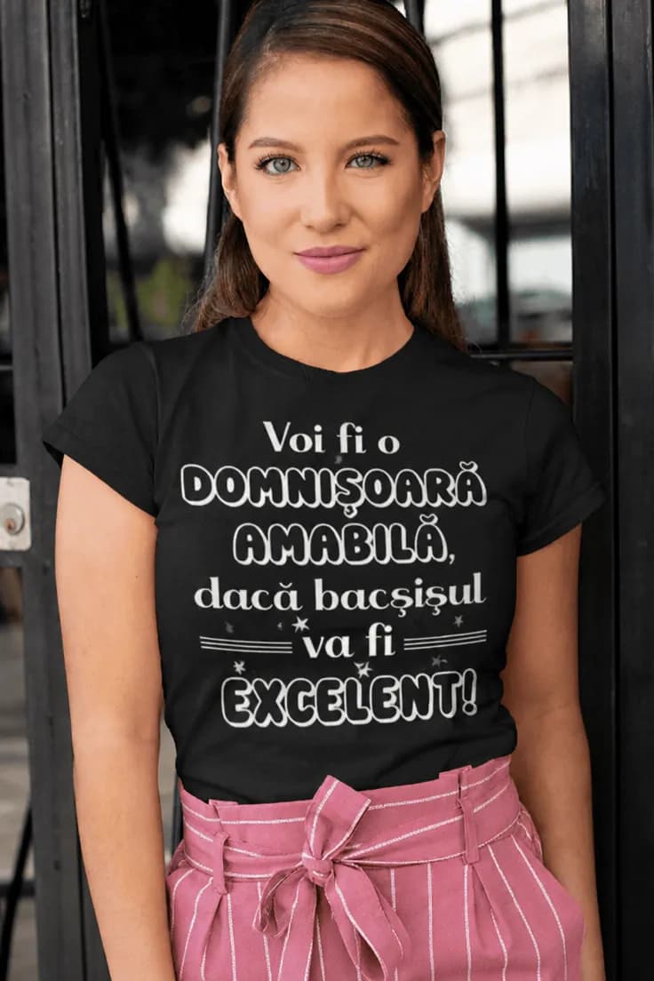 Tricou amuzant Domnișoară amabilă pentru bacșiș