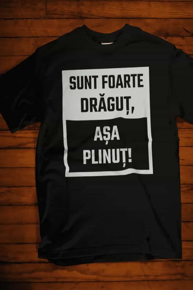 Tricou amuzant Drăguț și plinuț - SUNT FOARTE