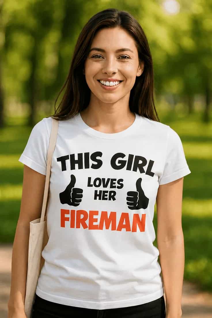 Tricou amuzant Dragoste pentru pompier - THIS GIRL