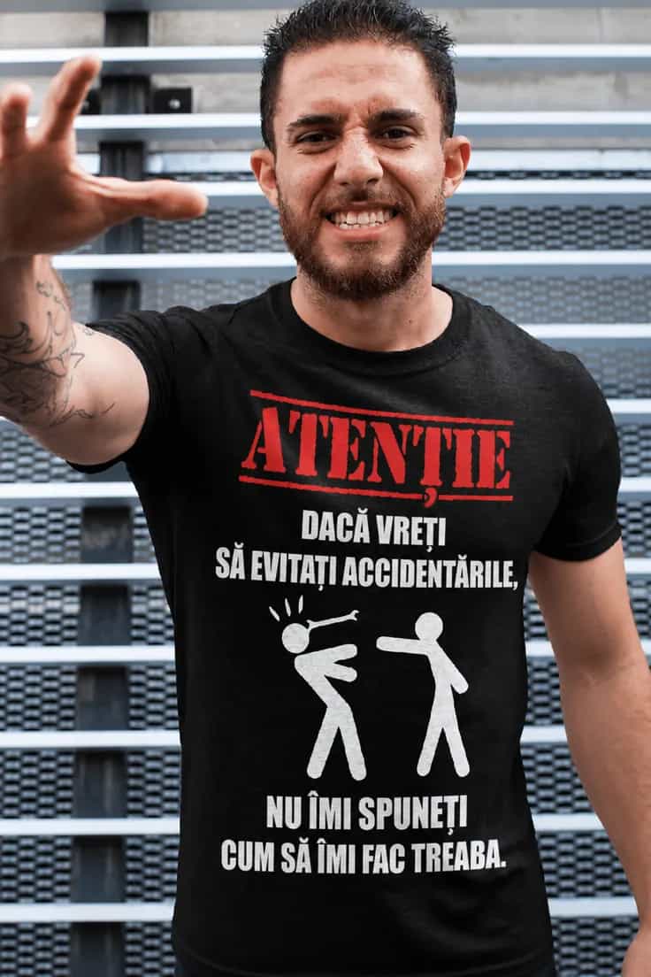 Tricou amuzant Evită accidentările la muncă