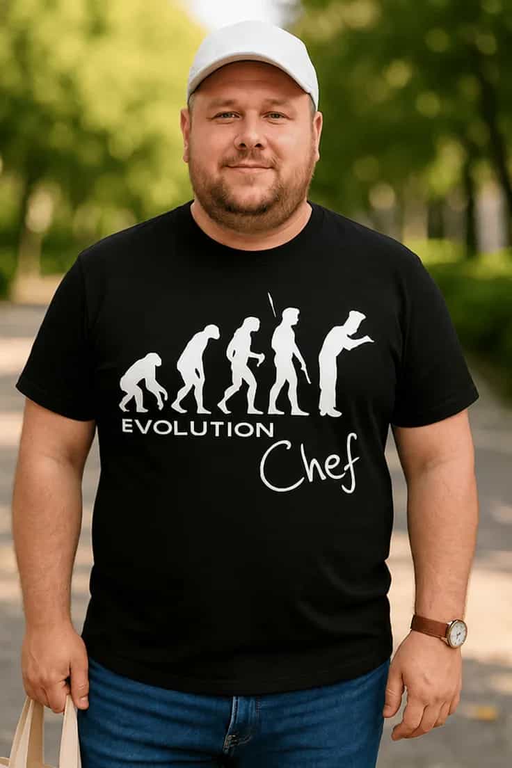 Tricou amuzant Evoluția bucătarului – EVOLUTION Chef