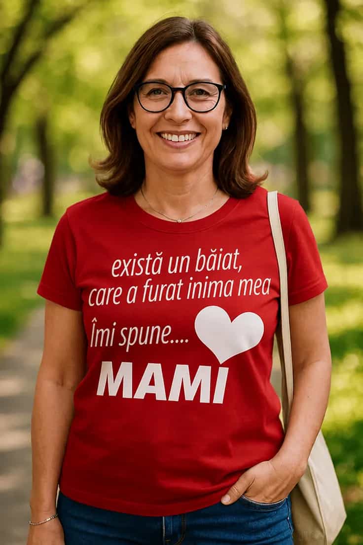 Tricou amuzant Există un băiat spune mami