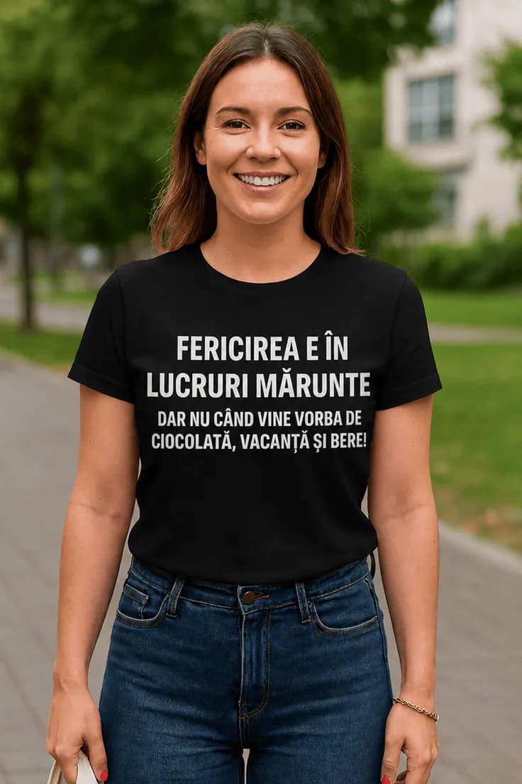 Tricou amuzant Fericirea în lucruri mărunte