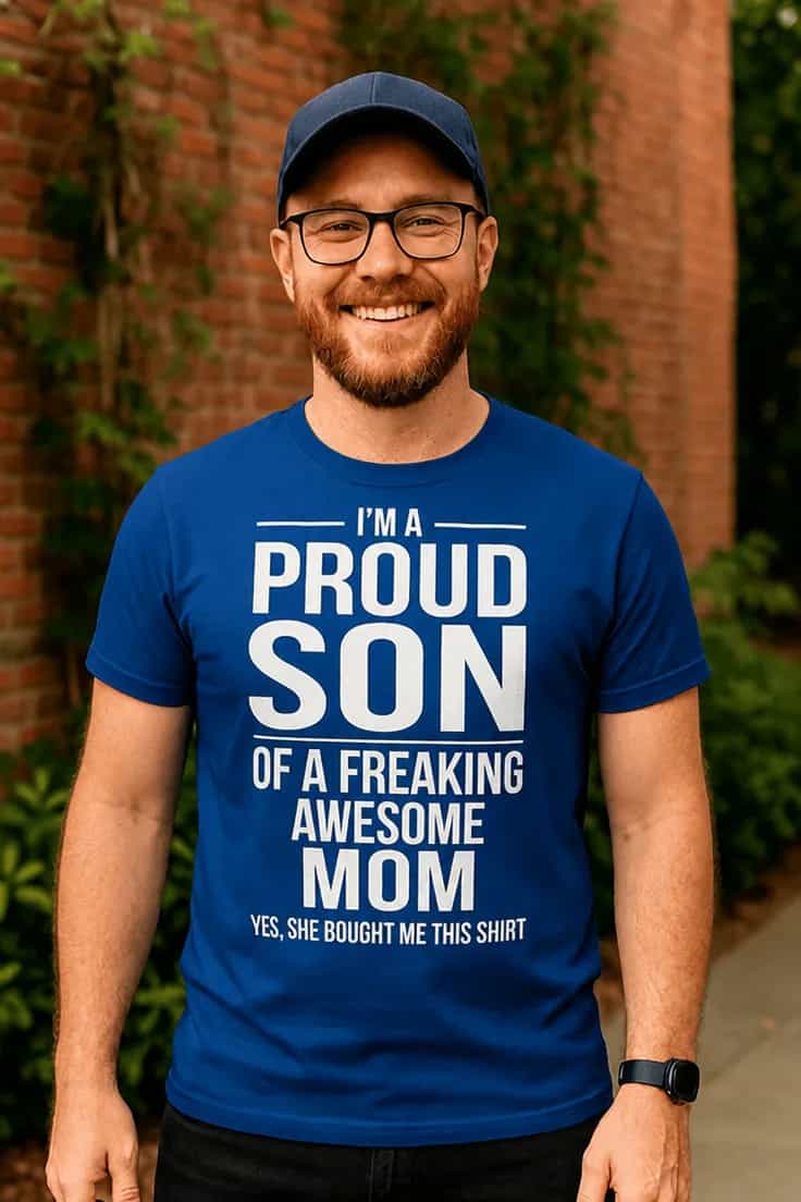 Tricou amuzant Fiu mândru cu mamă grozavă