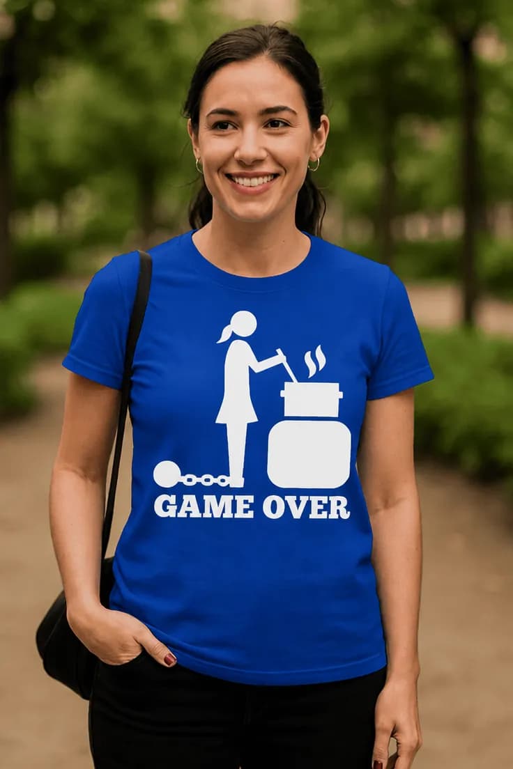 Tricou amuzant Game over la bucătărie GAME OVER