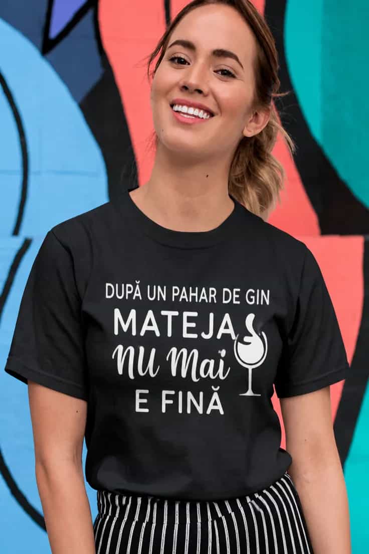 Tricou amuzant Gin cu nume personalizat