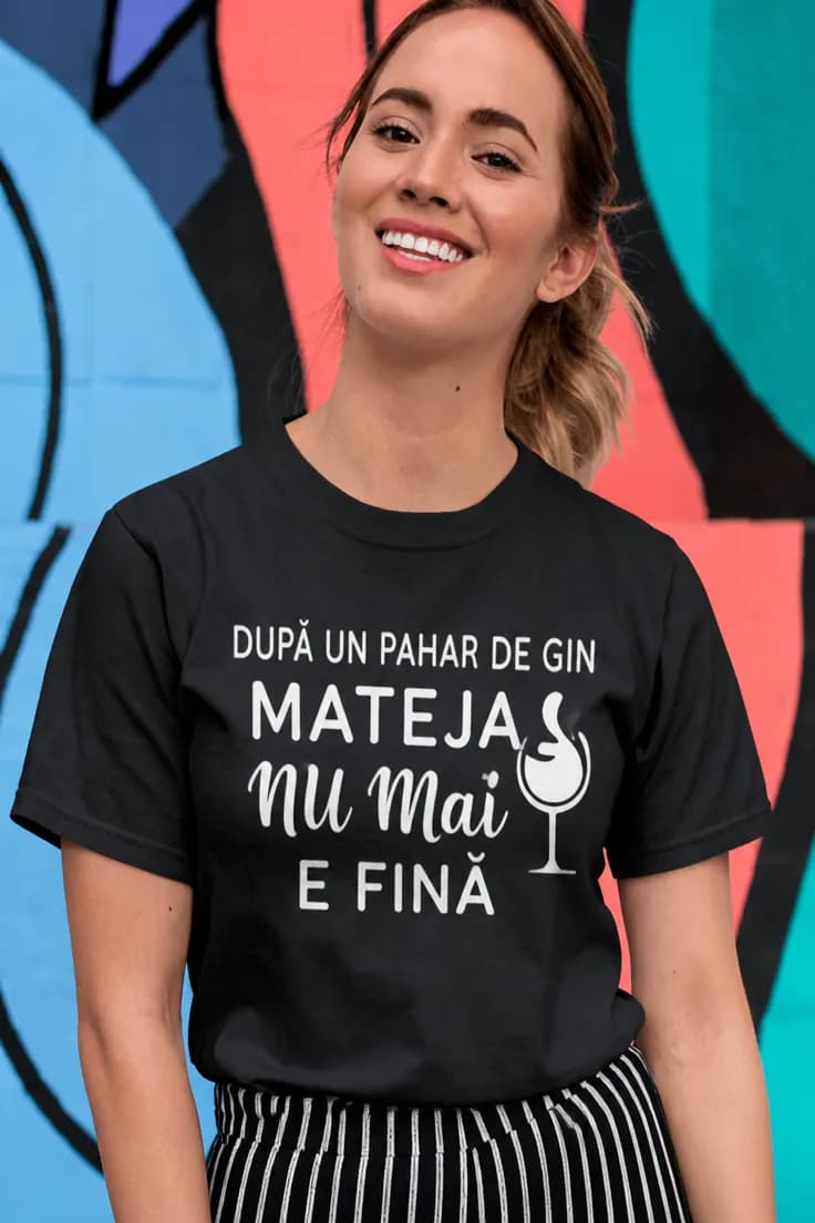 Tricou amuzant Gin cu nume personalizat