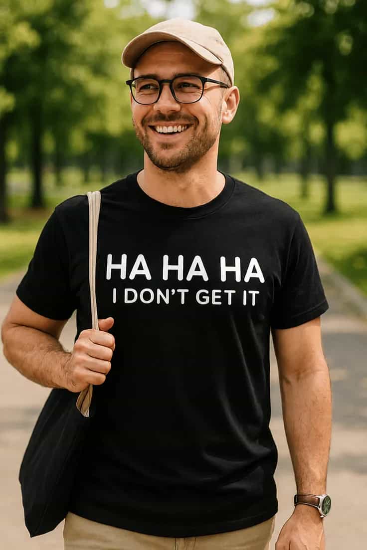 Tricou amuzant Ha ha nu pricep