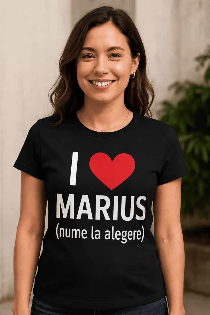 Tricou amuzant I love cu nume personalizat MARIUS