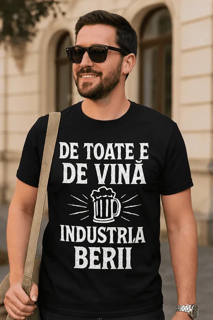 Tricou amuzant Industria berii e de vină