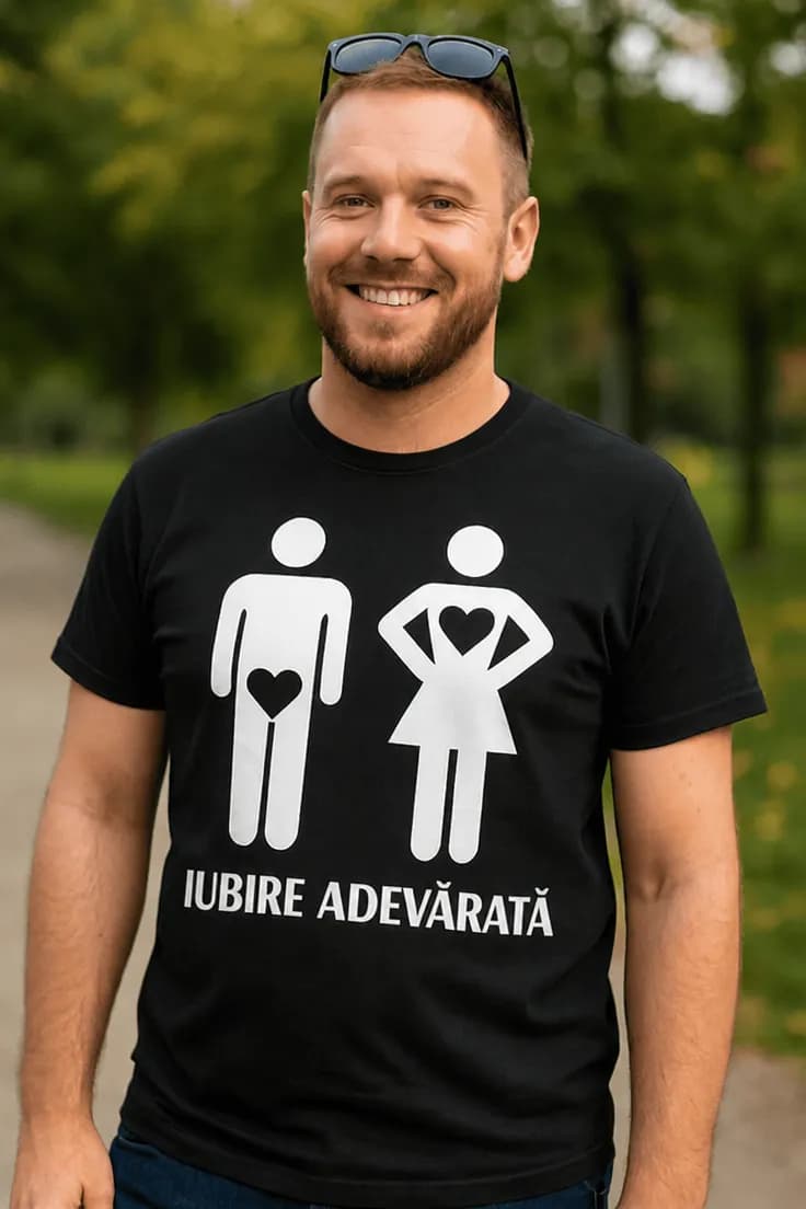 Tricou amuzant Iubire adevărată – IUBIRE ADEVĂRATĂ