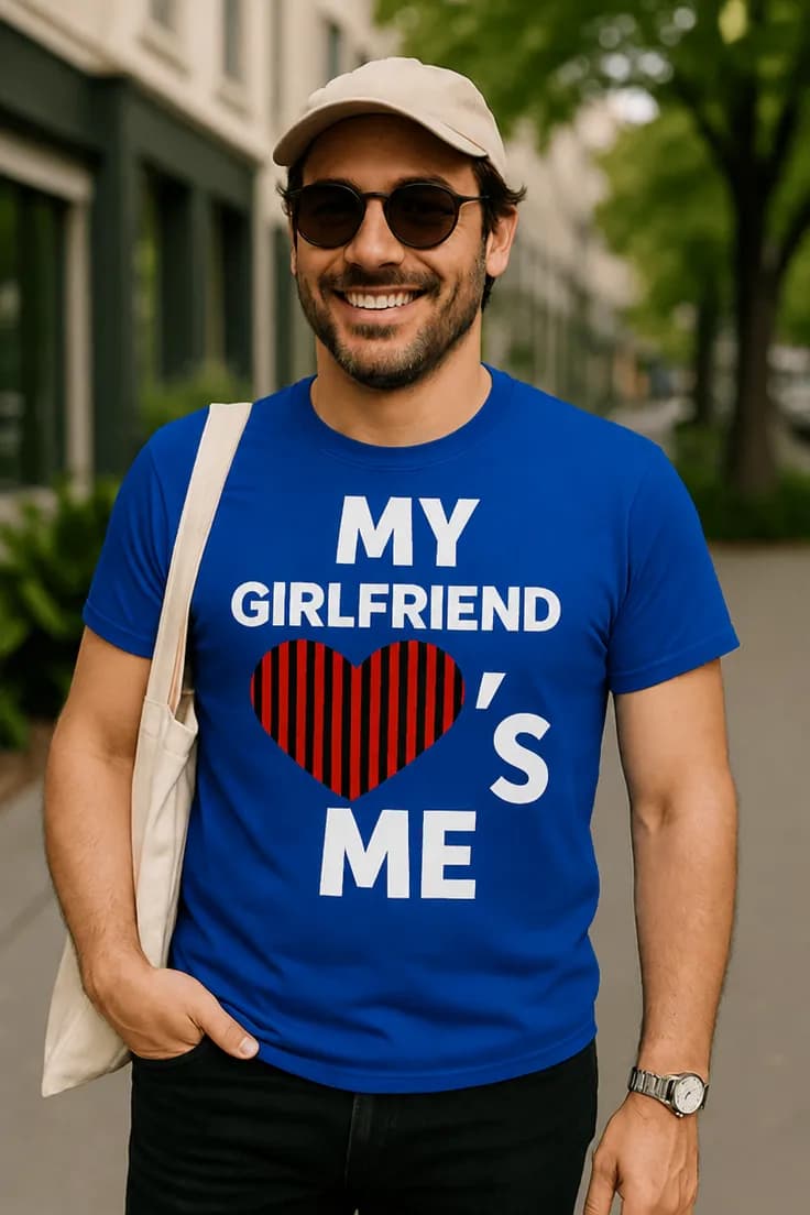 Tricou amuzant Iubita mea mă iubește MY GIRLFRIEND ME S