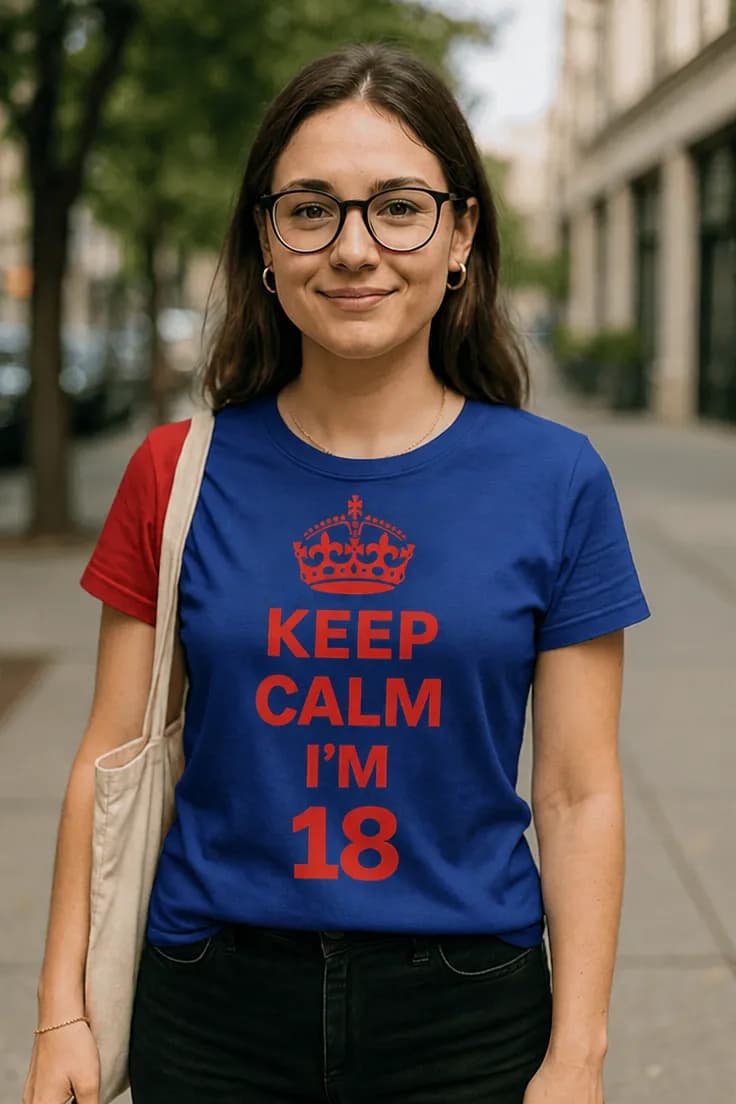 Tricou amuzant Keep calm 18 ani - KEEP CALM I'M 18