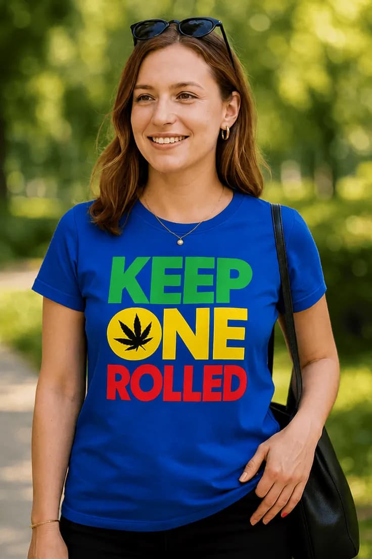 Tricou amuzant Keep one rolled rasta KEEP ONE ROLLED