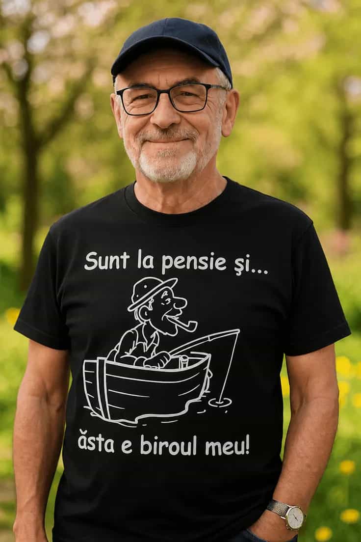 Tricou amuzant La pensie la pescuit - Sunt la pensie și...