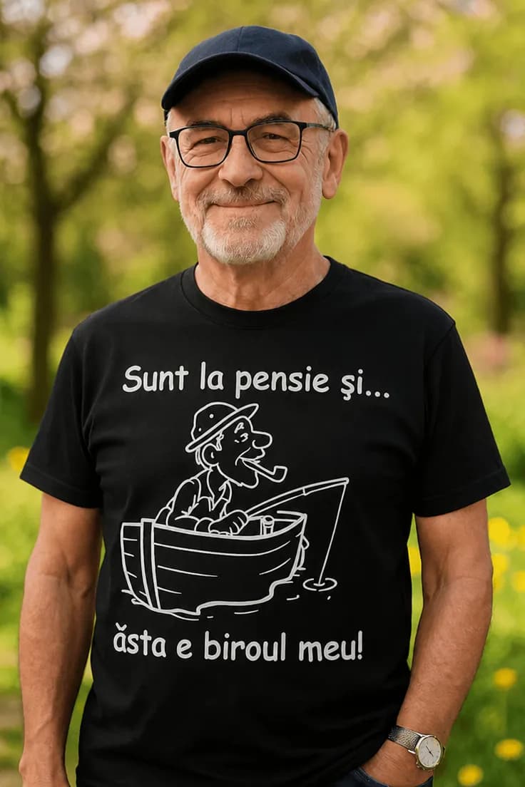 Tricou amuzant La pensie la pescuit - Sunt la pensie și...