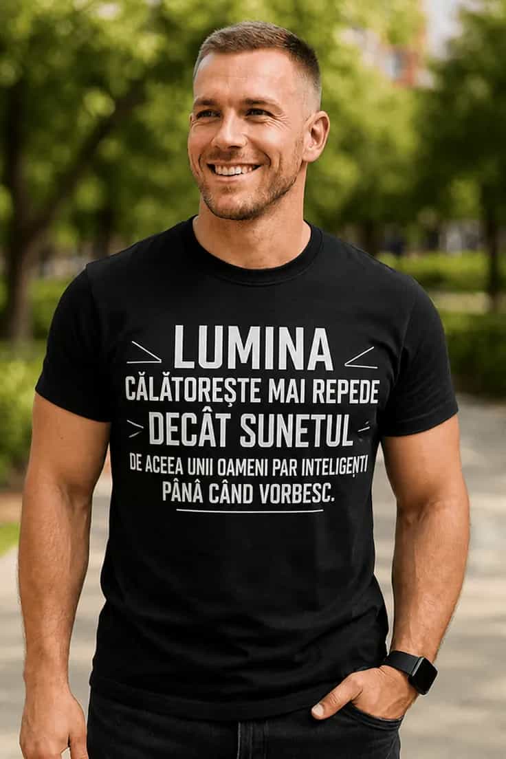 Tricou amuzant Lumina mai rapidă ca sunetul