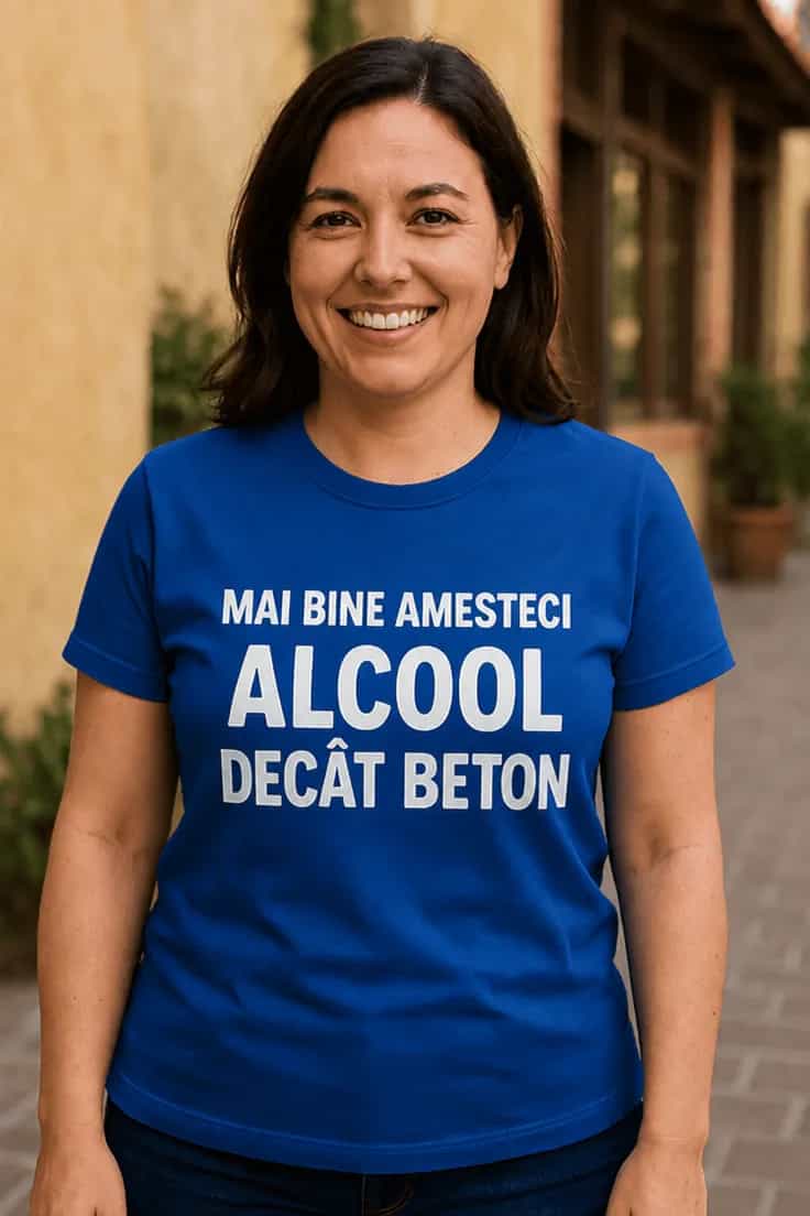 Tricou amuzant Mai bine alcool decât beton