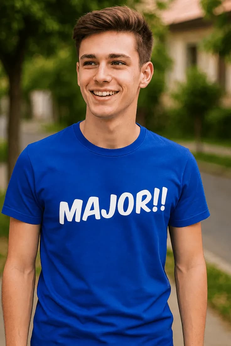 Tricou amuzant Majorat 18 ani - MAJOR!!