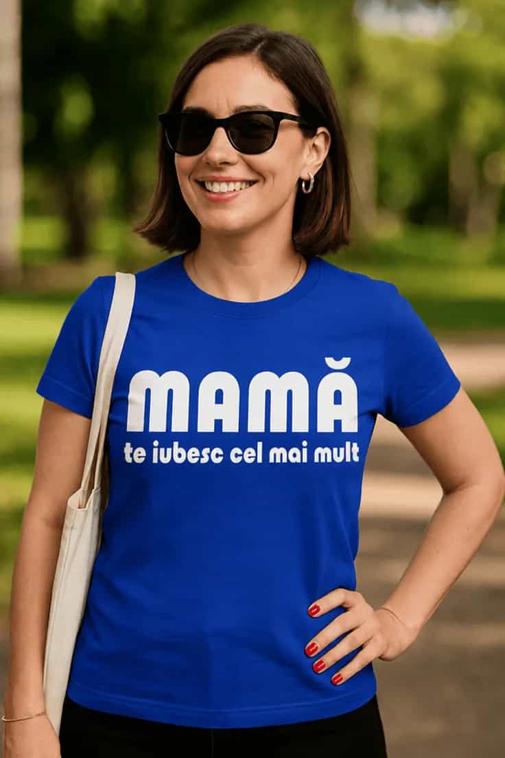 Tricou amuzant Mama te iubesc - MAMĂ te iubesc
