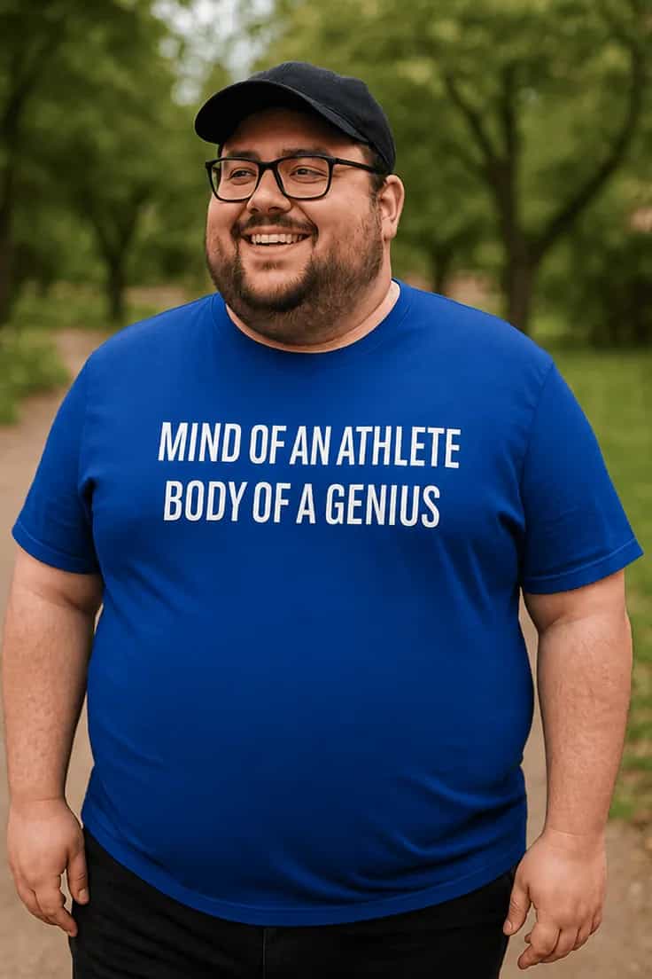 Tricou minte de atlet și corp de geniu