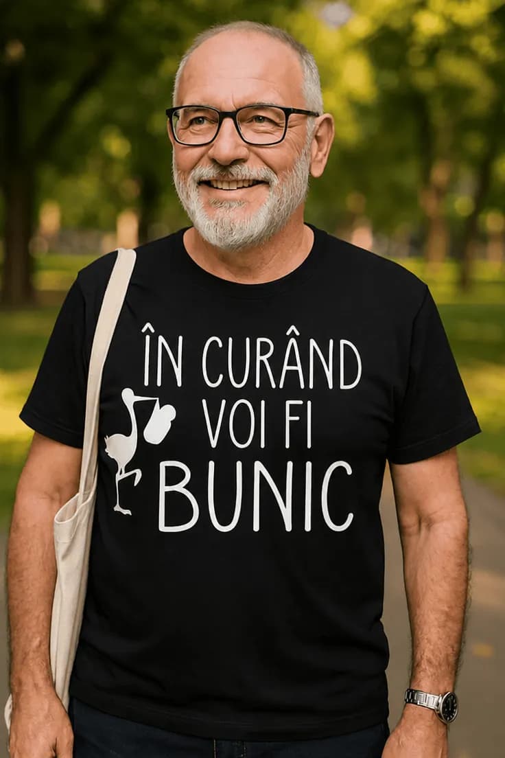 Tricou amuzant În curând bunic - ÎN CURÂND VOI FI