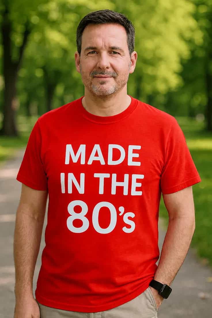 Tricou amuzant Născut în anii 80