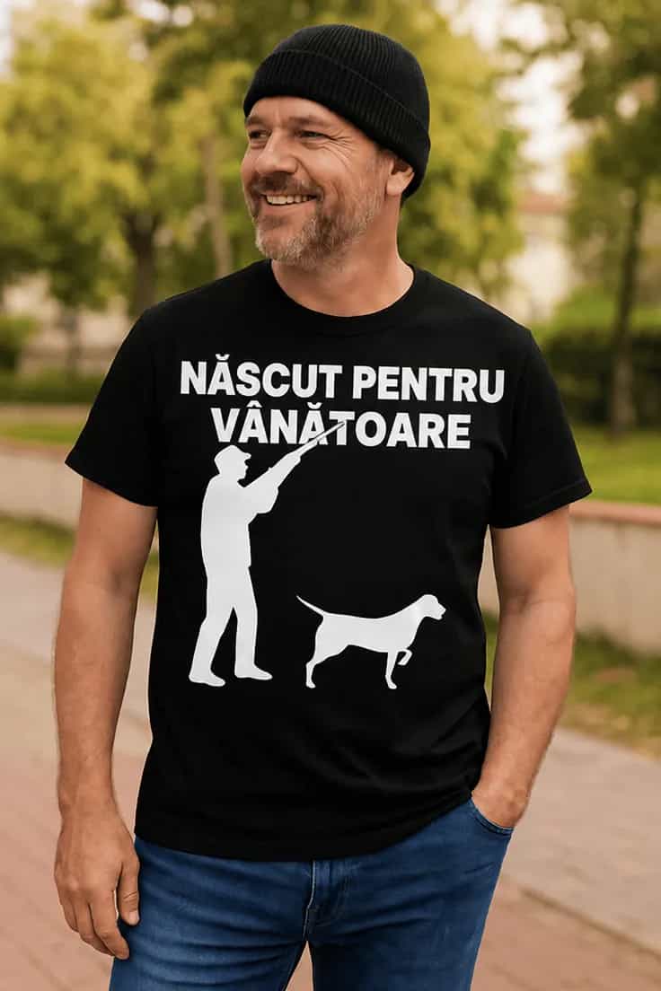 Tricou amuzant Născut pentru vânătoare