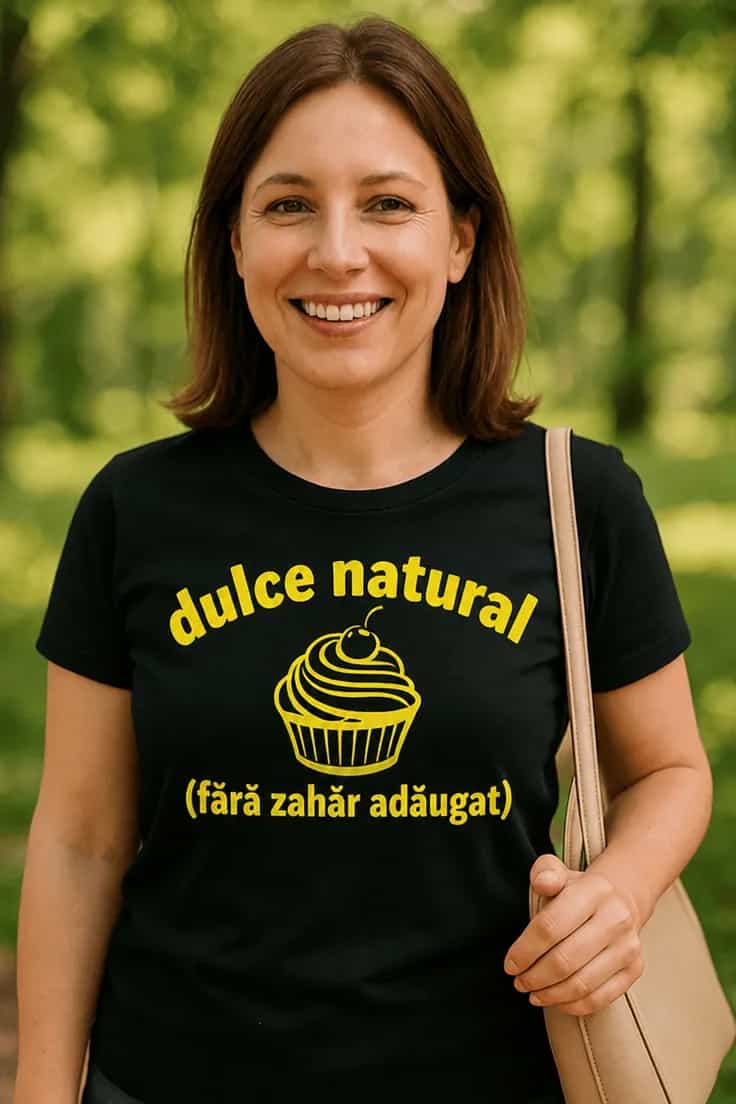 Tricou amuzant Natural dulce fără zahăr